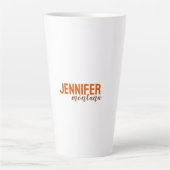 Kalligrafie Elegant Plain Voeg eigen naam toe Latte Mok (Voorkant)