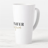 Kalligrafie Elegant Plain Voeg eigen naam toe Latte Mok (Rechterhoek)