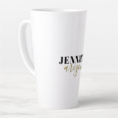 Kalligrafie Elegant Plain Voeg eigen naam toe Latte Mok (Linkerhoek)