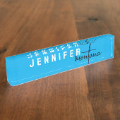 Kalligrafie Elegant Plain Voeg eigen naam toe Naambordje (Zijkant)