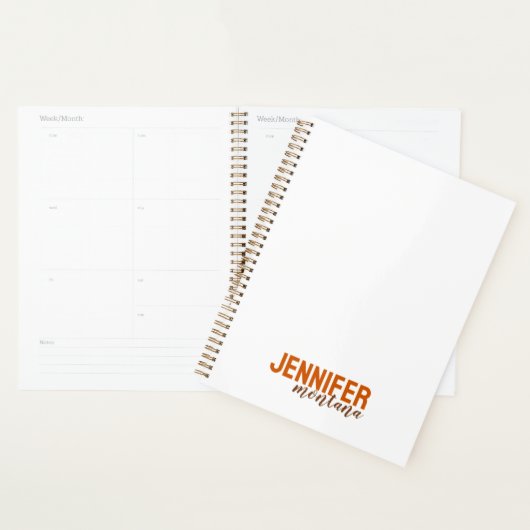 Kalligrafie Elegant Plain Voeg eigen naam toe Planner (Display)