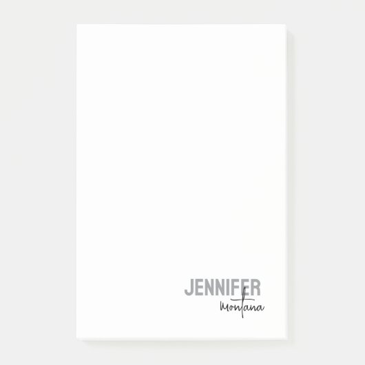 Kalligrafie Elegant Plain Voeg eigen naam toe Post-it® Notes (Voorkant)