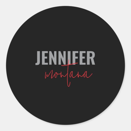 Kalligrafie Elegant Plain Voeg eigen naam toe Ronde Sticker (Voorkant)