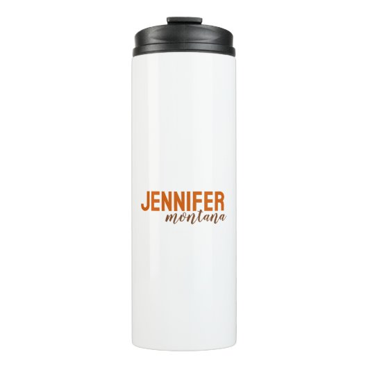 Kalligrafie Elegant Plain Voeg eigen naam toe Thermosbeker (Voorkant)