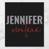 Kalligrafie Elegant Plain Voeg eigen naam toe Wijn Etiket (Enkel label)