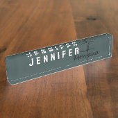 Kalligrafie Elegant Plain Voeg je eigen naam toe D Naambordje (Zijkant)