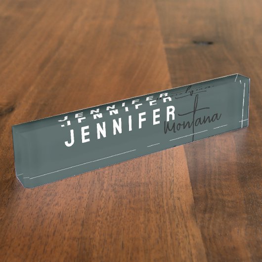 Kalligrafie Elegant Plain Voeg je eigen naam toe D Naambordje (Zijkant)