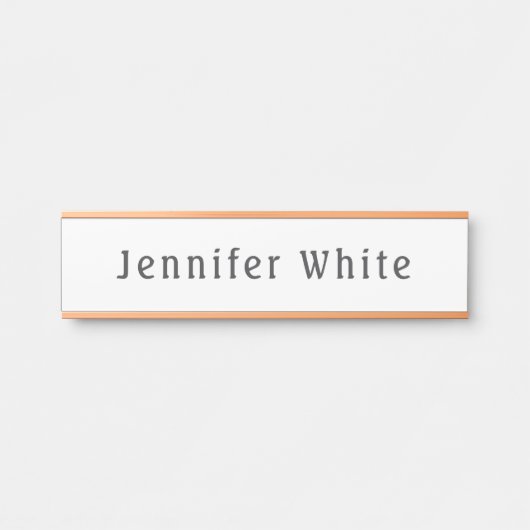 Kalligrafie Elegant Retro Grijs Wit Naam Deurbordje (Voorkant)