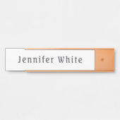 Kalligrafie Elegant Retro Grijs Wit Naam Deurbordje (Voorkant)