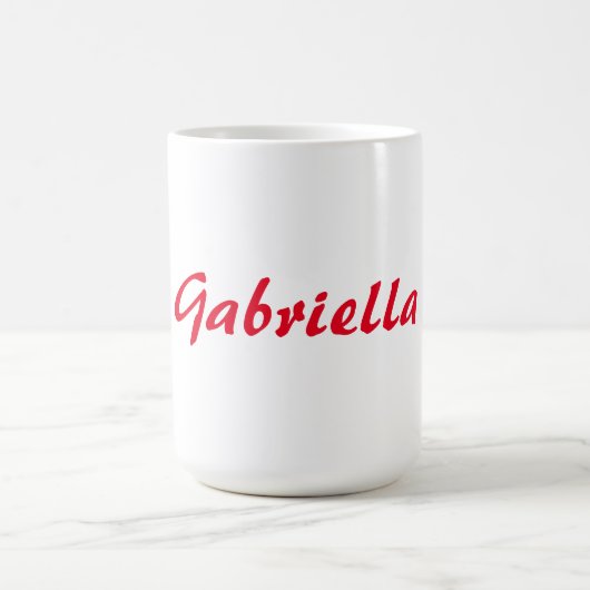 Kalligrafie Elegant Rood Wit Eenvoudige Naam Koffiemok (Center)