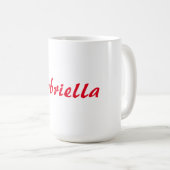 Kalligrafie Elegant Rood Wit Eenvoudige Naam Koffiemok (Voorkant rechts)