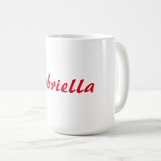 Kalligrafie Elegant Rood Wit Eenvoudige Naam Koffiemok (Voorkant rechts)