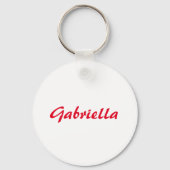 Kalligrafie Elegant Rood Wit Eenvoudige Naam Sleutelhanger (Achterkant)