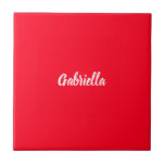Kalligrafie Elegant Rood Wit Eenvoudige Naam Tegeltje<br><div class="desc">Op zoek naar een mooie kalligrafie met een esthetische handschrift? Dit eenvoudige, opvallende design is voor u. Dit product druist onmiddellijk in tegen degenen die het zien. Het mooie en smaakzame ontwerp zal direct de kwaliteit van uw relatie en familie weerspiegelen.</div>