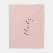 Kalligrafie Elegant Roos Goud Gewoon Eenvoudige Na Fleece Deken (Voorkant)