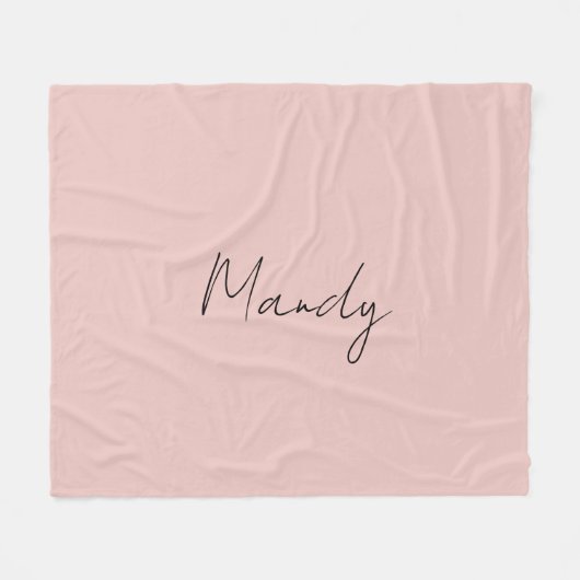 Kalligrafie Elegant Roos Goud Gewoon Eenvoudige Na Fleece Deken (Voorkant (Horizontaal))