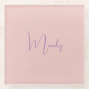 Kalligrafie Elegant Roos Goud Gewoon Eenvoudige Na Glazen Onderzetter