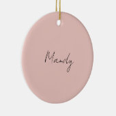 Kalligrafie Elegant Roos Goud Gewoon Eenvoudige Na Keramisch Ornament (Rechts)