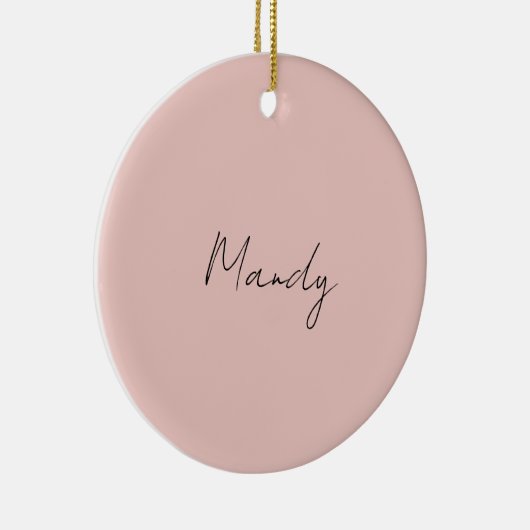 Kalligrafie Elegant Roos Goud Gewoon Eenvoudige Na Keramisch Ornament (Rechts)