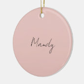 Kalligrafie Elegant Roos Goud Gewoon Eenvoudige Na Keramisch Ornament (Links)