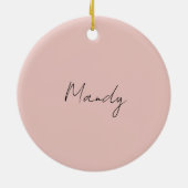 Kalligrafie Elegant Roos Goud Gewoon Eenvoudige Na Keramisch Ornament (Achterkant)