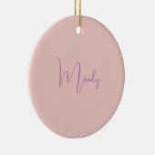 Kalligrafie Elegant Roos Goud Gewoon Eenvoudige Na Keramisch Ornament (Rechts)