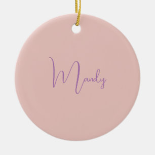 Kalligrafie Elegant Roos Goud Gewoon Eenvoudige Na Keramisch Ornament