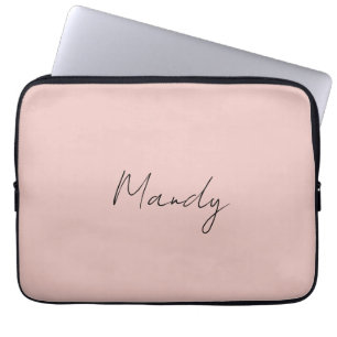 Kalligrafie Elegant Roos Goud Gewoon Eenvoudige Na Laptop Sleeve