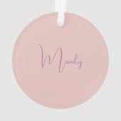 Kalligrafie Elegant Roos Goud Gewoon Eenvoudige Na Ornament (achterkant)