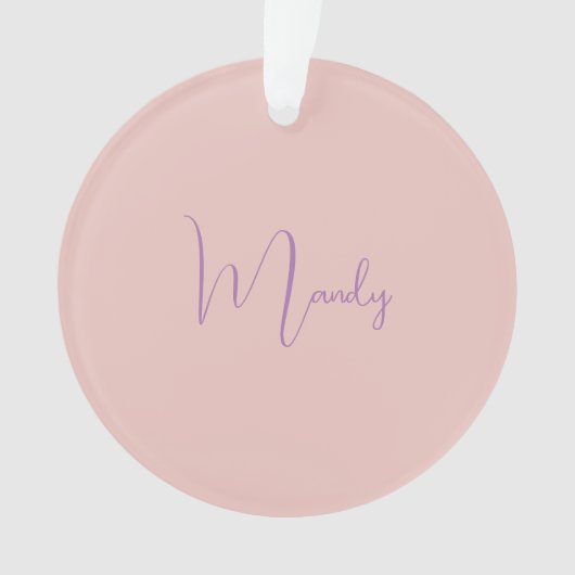 Kalligrafie Elegant Roos Goud Gewoon Eenvoudige Na Ornament (voorkant)