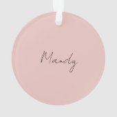 Kalligrafie Elegant Roos Goud Gewoon Eenvoudige Na Ornament (achterkant)