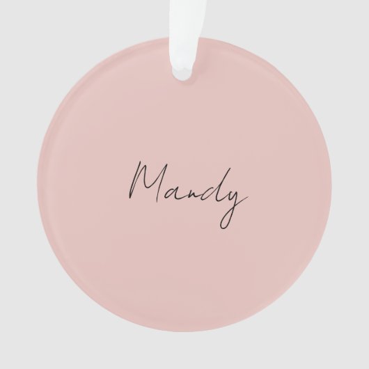 Kalligrafie Elegant Roos Goud Gewoon Eenvoudige Na Ornament (voorkant)