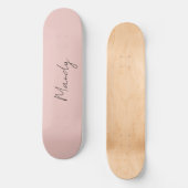 Kalligrafie Elegant Roos Goud Gewoon Eenvoudige Na Persoonlijk Skateboard (Voorkant)