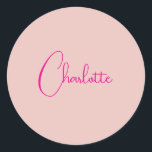 Kalligrafie Elegant Roos Goud Gewoon Eenvoudige Na Ronde Sticker<br><div class="desc">Op zoek naar een mooie kalligrafie met een esthetische handschrift? Dit eenvoudige,  opvallende design is voor u. Dit product druist onmiddellijk in tegen degenen die het zien. Het mooie en smaakzame ontwerp zal direct de kwaliteit van uw relatie en familie weerspiegelen.</div>