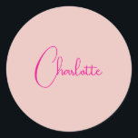 Kalligrafie Elegant Roos Goud Gewoon Eenvoudige Na Ronde Sticker<br><div class="desc">Op zoek naar een mooie kalligrafie met een esthetische handschrift? Dit eenvoudige,  opvallende design is voor u. Dit product druist onmiddellijk in tegen degenen die het zien. Het mooie en smaakzame ontwerp zal direct de kwaliteit van uw relatie en familie weerspiegelen.</div>