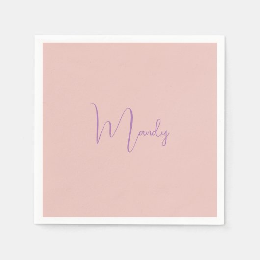 Kalligrafie Elegant Roos Goud Gewoon Eenvoudige Na Servet (Voorkant)