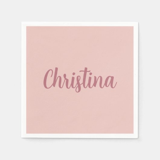 Kalligrafie Elegant Roos Goud Gewoon Eenvoudige Na Servet (Voorkant)