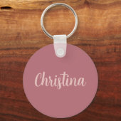 Kalligrafie Elegant Roos Goud Gewoon Eenvoudige Na Sleutelhanger (Achterkant)