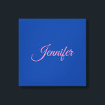 Kalligrafie Elegant Roze Blauw Aangepaste Naam Canvas Afdruk<br><div class="desc">Dit product was erg goed en ik hou van hoe gemakkelijk het is voor maatwerk. Het ontwerp was erg eenvoudig,  dus ik ben erg blij als ik creëer.</div>