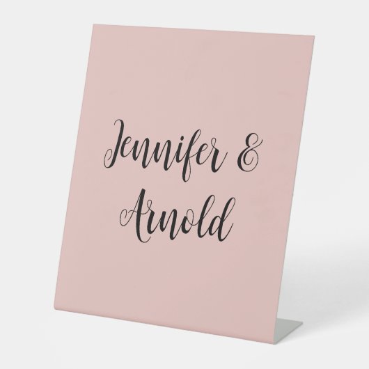 Kalligrafie Elegant Schattige Plain Reclamebord Met Voetstuk (Voorkant)