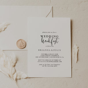Kalligrafie Elegant Script Bruiloft Ontbijt Kaart