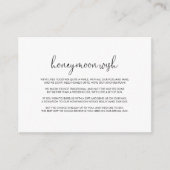Kalligrafie Elegant Script Honeymoon Wish Informatiekaartje (Voorkant)