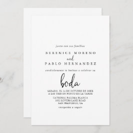 Kalligrafie Elegant Script Spaanse bruiloft Kaart