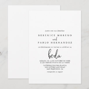 Kalligrafie Elegant Script Spaanse bruiloft Kaart