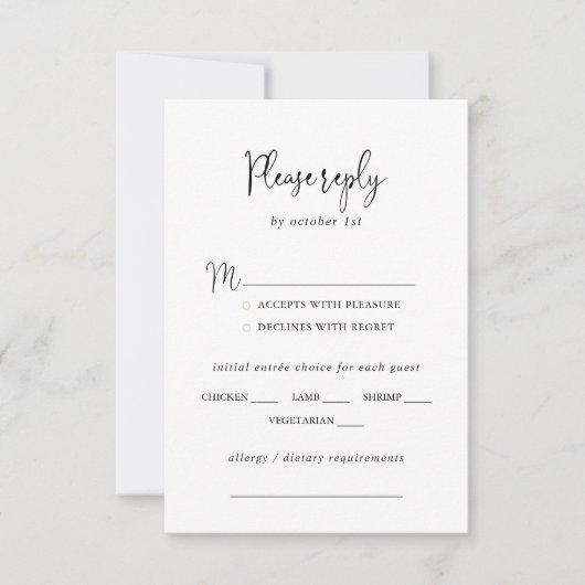 Kalligrafie Elegant Script Wedding Menu Keuze (Voorkant)