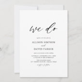 Kalligrafie Elegant We Do Trouwen Kaart (Voorkant)