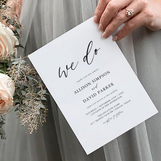 Kalligrafie Elegant We Do Trouwen Kaart