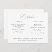  kalligrafie Elegant Wedding Details Kaart (Voorkant / Achterkant)