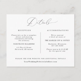  kalligrafie Elegant Wedding Details Kaart