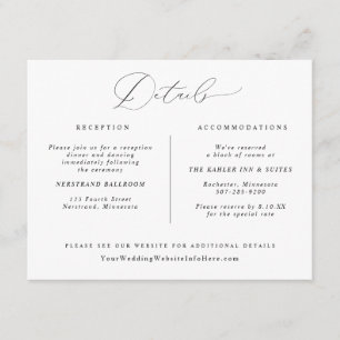 kalligrafie Elegant Wedding Details Kaart